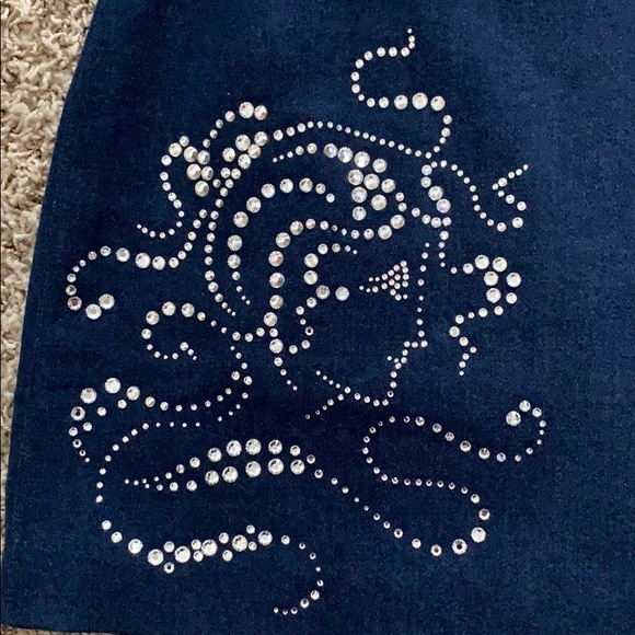 Crystallized Jeans Mini Skirt - Picture 2 of 4